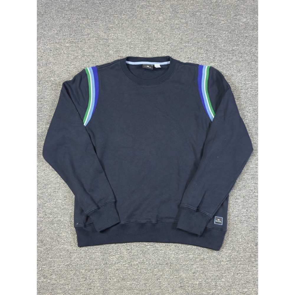 Paul Smith Crewneck Sweater Pullover Navy Blue 100% Cotton Men's Size XL